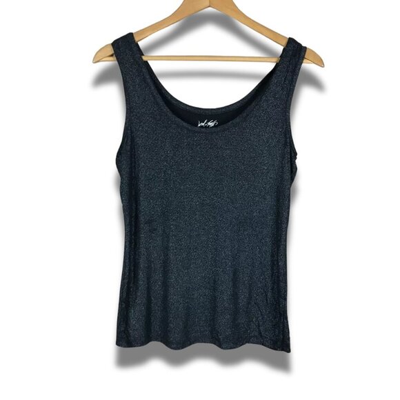 LORD & TAYLOR Black Shiny Tank Top Size Medium - Picture 1 of 5